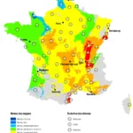 carte représentant les indicateurs globaux des fluctuations moyennes des nappes