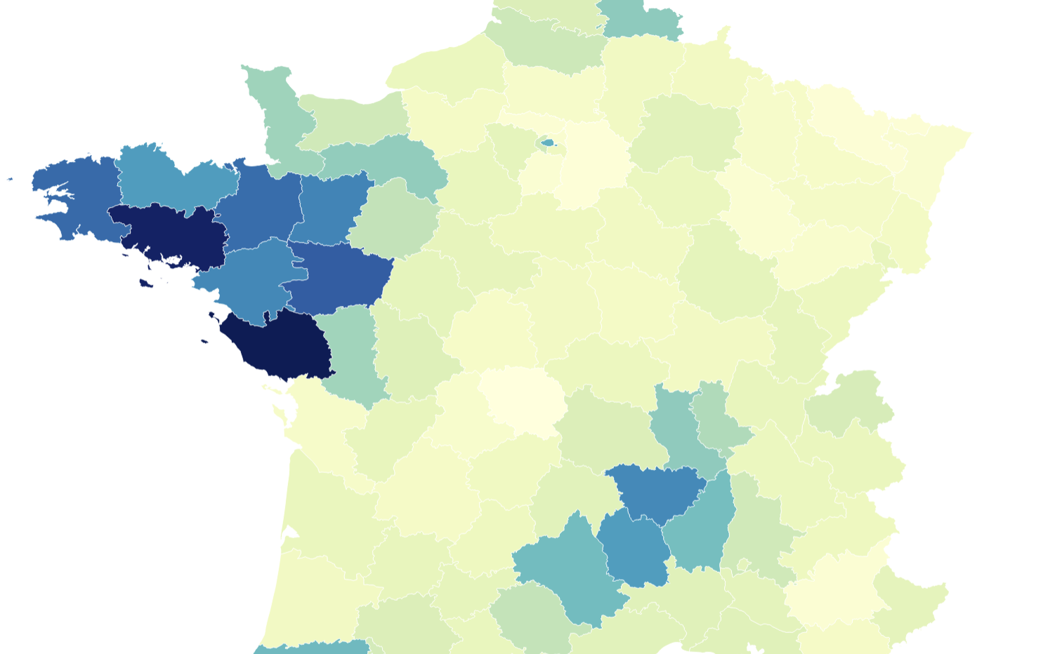 ARTICLE WEB : Part des élèves du privé parmi les élèves du premier degré (%) en 2023