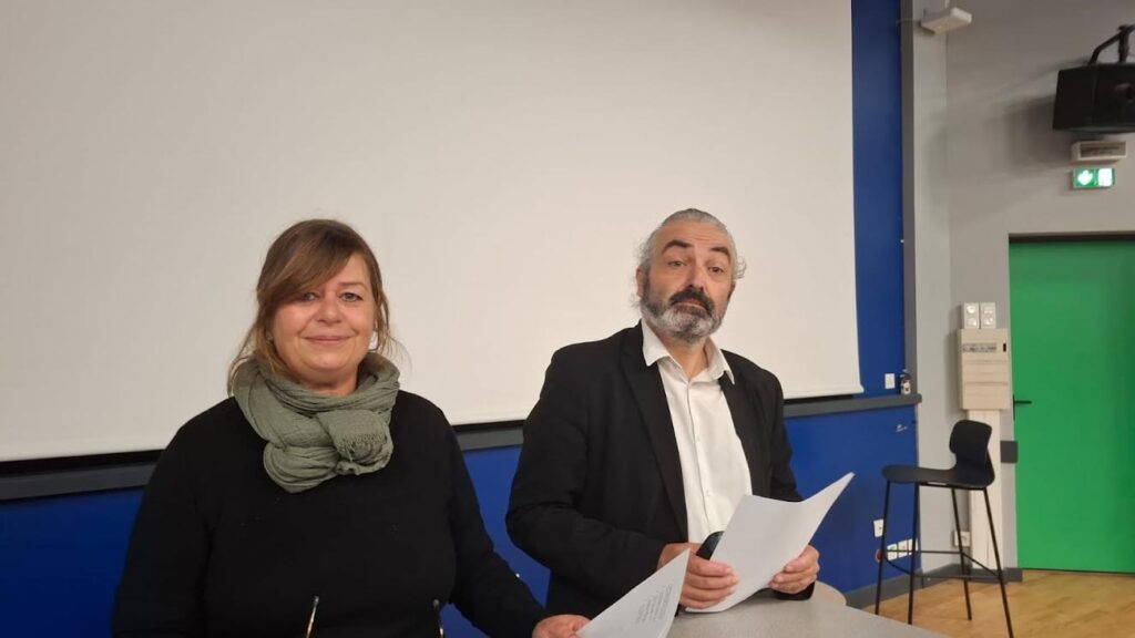 Jean-Marie Neheust (maire EELV de Lannion et élu de la région) et Sylvie Duarte-Rueil (Directrice de Vent D’Armor)